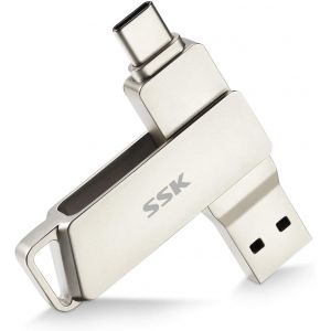 ChenQuanSarl-128 Go Double Cle Usb 3.2 Type-C Jusqu'À 200 Mo/S, Clé Usb-C Flash Drive Pivotant Conception, Clef Usb Pour Iphone15/16 Pro/Android Smartphone/Tablettes/Mac/Pc Et Plus - Neuf