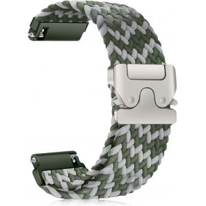 Kalanka-Nylon Bracelets De Montre 22mm 20mm 18mm, Bracelet Tressé Sport Strap, Parachute Boucle, Libération Rapide, Homme Femme, Bracelets Elastique, Doux, Confortable Pour [22 Mm Gris/Vert] - Neuf