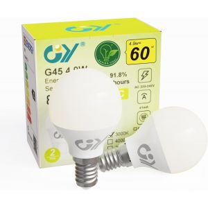 Cheng-Ampoule Led E14 4,9w &Eacute;quivalent 60w, 807 Lumens 3000k Blanc Chaud,G45 Ampoule E14 Led Efficacit&eacute; Energ&eacute;tique, Non-Dimmable, Lot De 2 - Neuf