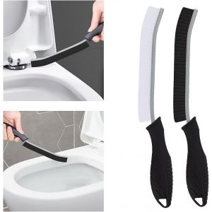 Sept-Brosse Toilettes Wc - Brosses De Nettoyage &Agrave; Poils Durs, Brosse Joint Carrelage Montage Mural, Outil De Nettoyage Pour &Eacute;vier De Cuisine, Baignoires (2, Noir) - Neuf