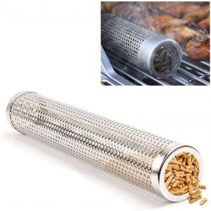 JGD-Tube de fumage pour barbecue, en acier inoxydable 304, fum&eacute;e, 30,5 cm, accessoires pour barbecue &agrave; gaz et barbecue &agrave; charbon, bo&icirc;te de fumage, fumoir &agrave; granul&eacute;s - Neuf