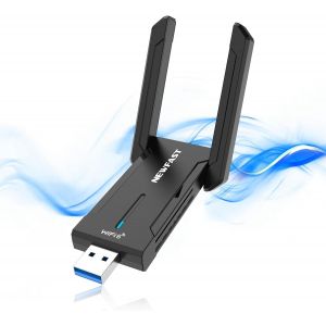 MEVRONISSHOP-Cl&eacute; WiFi 6E Puissante NF-U353, Tri-Bande 6GHz / 5GHz / 2.4GHz USB 3.0 Adaptateur WiFi, AX5400 Cl&eacute; WiFi pour PC Compatible avec Windows 11/10, WPA3, Pilote Int&eacute;gr&eacute; - Neuf