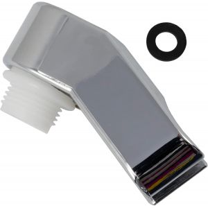 KAL-- C62395 - Support Douchette G 1/2" - Pour Mitigeur Mélangeur D'Eau Pommeau Baignoire Douche Sanitaire Salle De Bain Tuyau Flexible Plomberie Robinet - En Plastique - Finition Chromée - Neuf