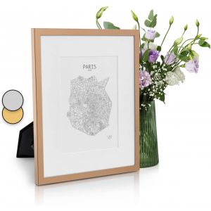 Casa Chic Cadre Photo,Cadre Photo En Metal De 27 X 22 Cm,Cadres Photo,Porte Photo Mural,Cadre Decoration Murale Pele Mele,Affichage Vertical/Horizontal,Avec Protection Verre Et Passe Partout - Neuf