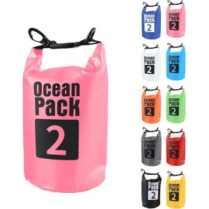Kalanka-2l Sac Étanche Polyvalent, 2l/5l/10l/15l/20l/30l Rose Rouge Waterproof Dry Bag Avec Longue Bandoulière Réglable Sac À Dos Confort Imperméable Pour Bateau/Kayak/Pêche/Rafting/Natation/Camping/ - Neuf