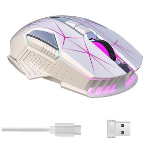 Souris de jeu sans fil Souris Bluetooth RGB 2.4G USB pour ordinateur portable,syst&egrave;me d'exploitation,PC - Neuf