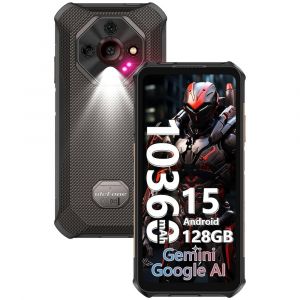 Ulefone Armor X16 Telephone Portable Incassable Android 15, 12Go+128Go/SD-2TB 10360mAh Smartphone Incassable 48MP+16MP+20MP Vision Nocturne, 6,56"" 3-Slots/Flashlight/Face ID/Fingerprint/GPS/NFC Noir - Neuf