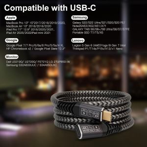 TIANYI-C&acirc;ble d'Extension USB 3.2 Gen2 0,5M, 20Gbps 100W/5A Rallonge M&acirc;le et Femelle Compatible USB C 3.2/3.1/3.0, 4K@60Hz Pour Hub/Dell XPS/Chargeur - Neuf