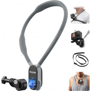 Support De Cou Magn&eacute;tique &Agrave; D&eacute;gagement Rapide Avec Sangle De Poitrine Fixe Pour Gopro Hero 13 12 11 10 9 8 Insta360 X3 X4 Dji Osmo Action Pocket Accessoires,Support De Cam&eacute;ra D'action - Neuf