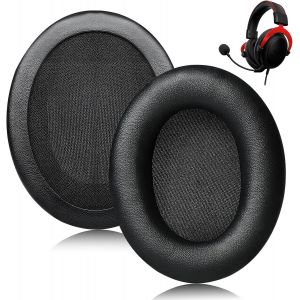 LORANKA-2X Coussinets d'oreille Remplacement Compatible avec Kingston HyperX Cloud 2 3, Rechange Coussinets Mousse pour Cloud II III, Cloud Flight S, Cloud Alpha S, Cloud Alpha Pro, Cloud Stinger Cas - Neuf