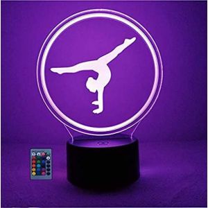 Créatif 3D Gymnastique Nuit Lampe Art Déco Lampe Lumières Led Décoration Lampes Télécommande 7/16 Couleurs Change Veilleuse Usb Powered Enfants Cadeau Anniversaire Noël Cadeaux - Neuf