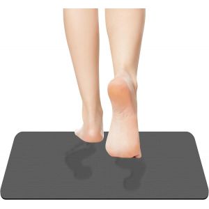 Grand tapis de bain antidérapant super absorbant à séchage rapide pour salle de bain,baignoire,évier,chambre à coucher (gris foncé,80 x 50 cm) - Neuf