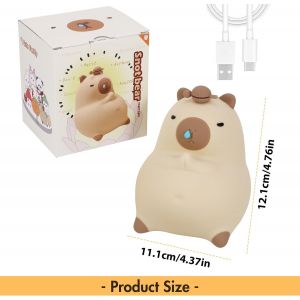 Kalanka-Veilleuse, Jolie Lampe Capybara Pour Enfants, En Silicone Souple, Veilleuse Led Tactile, D&eacute;coration De Chambre D'enfant, Cadeau D'anniversaire - Neuf