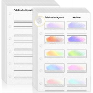 Mevronisshop-Nuancier &Agrave; Colorier Avec Trou 100 Feuilles Mobiles 8.1x12cm Trou Allong&eacute; Nuancier (25 Feuilles De Papier Int&eacute;rieur Perfor&eacute; En Bande) - Neuf