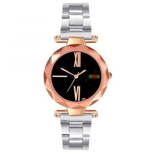 Montre A Quartz Zhoulianfa Avec Bracelet En Acier Et Cadran Ciel Etoile, Chiffres Romains, Pour Femme (Argent) - Neuf
