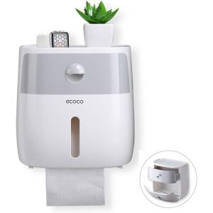 Adhésif Fort Porte-Papier Toilette,sans Perçage,Installations De Bain,Auto-adhésif 3M,avec étanche et Pare-poussière (Gris) - Neuf