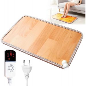 Tapis de sol chauffant pour pieds : 30 x 50 cm Coussin chauffant pour les pieds Chauffe-pieds électrique avec 10 niveaux de température, cristal de carbone, sol avec interrupteur au pied, tapis - Neuf