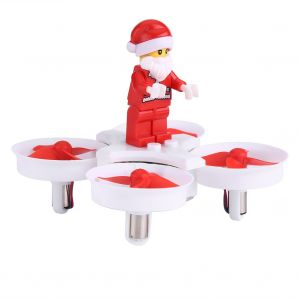 Drone Rc Quadcopter De Noel 2,4 Ghz, Telecommande Avec Blocs De Construction Pere Noel, Blanc-Qhfen - Neuf