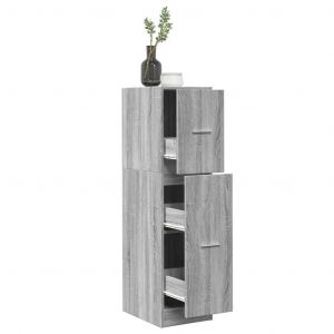Armoire Apothicaire Sonoma Gris 30x41x118 Cm Bois D'ingénierie - Neuf