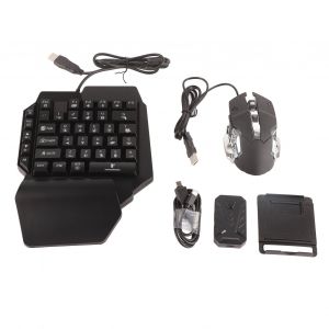 Ensemble Clavier Et Souris De Jeu A Main, Filaire Usb, Retroeclaire Par Led, Avec Convertisseur Pour Ps3 Et Xbox One - Neuf
