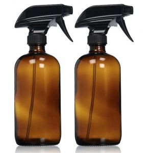Lot de 2 flacons pulv&eacute;risateurs en verre ambr&eacute; de 473 ml (16 oz) pour huiles, plantes et produits de nettoyage - Neuf