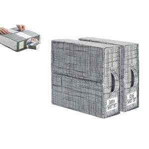 Lot De 2 Organisateurs De Draps Pliables Avec Poign&eacute;e Et Fermeture &Eacute;clair Pour Le Rangement - Neuf