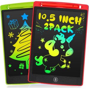 ERYI-Tablette Enfant De 10,5 Pouces, Lot 2 Ardoise Magique Pour Enfants, Ardoise Lcd Pour Enfants, Gribouillages Colorés, Cadeaux Pour Les Filles De 3 À 8 Ans, Rouge + Vert - Neuf