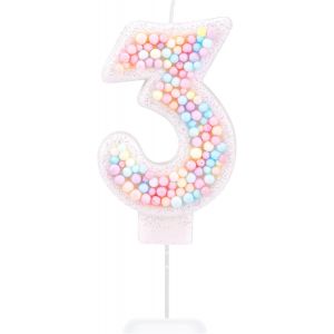 Eryi-Bougies D'anniversaire Numérotées, Jolies Bougies Macarons Couleur Bonbon Bougies D'anniversaire Chiffres Douces Décoration De Gâteau Numéro Pour Filles Fête Prénatale Mariage Anniversaire (3) - Neuf
