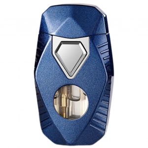 Briquet torche coupe-vent a double flamme douce/jet, briquet geometrique phosphorescent pour homme, briquets butane rechargeables - Neuf