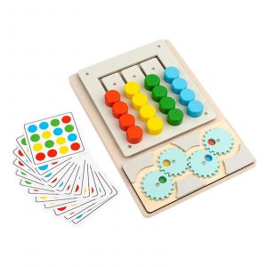 Puzzle coulissant, jouet labyrinthe, casse-tête éducatif précoce, jeu d'association de couleurs, jouet d'apprentissage pour enfants de la maternelle, couleurs chaudes-tonalité de couleur - Neuf