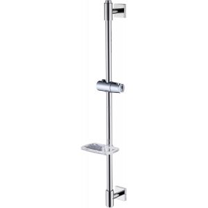 Barre De Douche 80 cm u2013 R&eacute;glable En Hauteur, Avec Un Porte-Savon Et Un Support De Douchette, Finition Chrom&eacute;, En Acier Inoxydable SUS304, H811-80HC - Neuf
