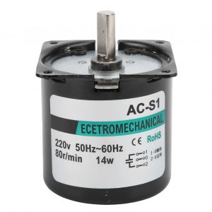 XYONG Moteur a engrenages a aimant permanent, reducteur de vitesse, accessoires de generateur DIY, 14 W, 80 tr/min, AC 220 V - Neuf