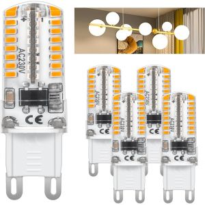 Ampoules Led G9,2.8w Ac 220v 210lm,Remplacement Pour 28w-30w Lampe Halogène,3000k Blanc Chaud Économie D'énergie Led Petite Ampoule Non Dimmable G9 Ampoule (Lot De 5)[Amp746463] - Neuf