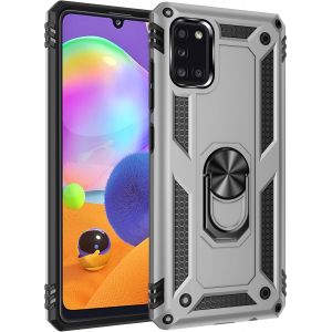 Kal-Coque Pour Samsung Galaxy A31 + 9d Verre Trempé, Silicone Souple Et Pc Dur Coque [Slim Armor] Protection Résistante, Anti-Choc, Anti-Rayure, Etui Housse Avec Support Kickstand - Neuf