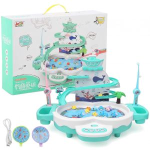 Jeu De Pêche Magnétique Pour Enfants, Jouet Éducatif Électrique À Piles, Vert - Neuf