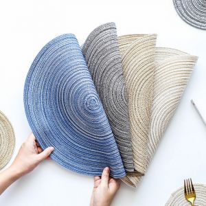 Lot De 4 Dessous De Verre Ronds En Fil De Ramie, Antid&eacute;rapants Et Absorbants, Style Japonais, Motif Uni, Pour La Maison, Le Caf&eacute; Et Le Bar - Neuf