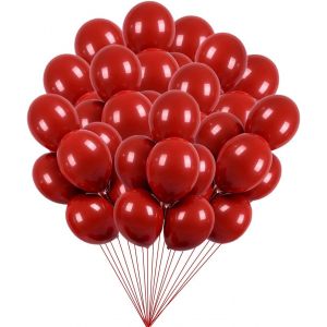 SJZG-100 Pièces Ballon Rouge, 12 Pouces Ballon Baudruche Rouge, Ballons Anniversaire Rouge La Décorations De Mariage, Saint-Valentin, Christmas,Fond Fête Décoration Fournitures - Neuf