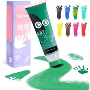 Kalanka-75ml Kit Empreinte Bebe, Encre Empreinte Bébé Avec Attachement Éponge, Nontoxique Empreinte Main Pied Bebe, Empreintes Bébé Pour La Peau,Nouveau-Nés Douche Cadeau Bebe Souvenir (Vert) - Neuf