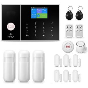 Système D'Alarme Sans Fil 4G Gsm Wifi Pour Votre Maison Et Appartement, Avec Contact Porte/Fenêtre, Détecteur De Mouvement, Compatible Avec Alexa Google Home[MAT790498] - Neuf