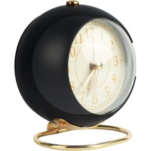 R&eacute;veil analogique vintage (noir), silencieux en m&eacute;tal, r&eacute;veil de chevet puissant, aliment&eacute; par piles, pour chambre, cuisine et bureau - Neuf