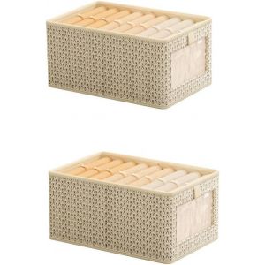 YEMAESRE-Boîtes De Rangement (2 Jeux De Beige (44 X 30 X 20) - Neuf