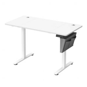 Bureau Électrique Assis-Debout Bureau Réglable En Hauteur 60 X 120 X (72-120) Cm 4 Hauteurs Mémorisables Pochette De Rangement Pour Bureau Blanc Helloshop26 12_0004572 - Neuf