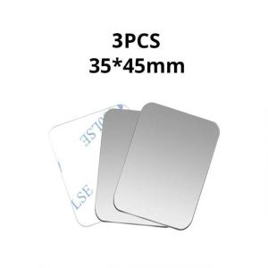 Support De Téléphone Magnétique En Plaque Métallique,Kit De Plaque Métallique De Remplacement Universel Avec Adhésif Pour Support De Téléphone Magnétique Pour Voiture Xiaomi.3pcs Silver 35x45. - Neuf