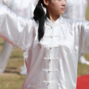 Uniformes De Tai Chi Traditionnels Chinois Unisexes, Uniformes De Kung Fu, Vetements Wing Chun (Blanc L) - Neuf