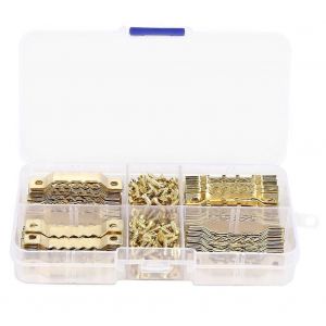 WJ-30021 100pcs Double Sided Sawtooth Hanging Photo Frame Hangers Hooks 200pcs Vis - Neuf