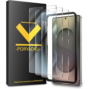 Protection D'&Eacute;cran Pour Samsung Galaxy S25 Ultra 5G 6,9 Pouces, Verre Tremp&eacute; 3 Pi&egrave;ces + Cadre D'Installation 1 Pi&egrave;ces, Anti-Empreintes Digitales, 9H Duret&eacute;, Sans Bulle - Neuf