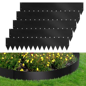 Bordure De Jardin Avec Pointes Bordure De Jardin Avec Pointes Gazon En Acier Galvanis&eacute; Bordure De Pelouse Bordure De Chemin Bordure De Parterre Avec Des Gants Noir 100x20cm 45m - Neuf