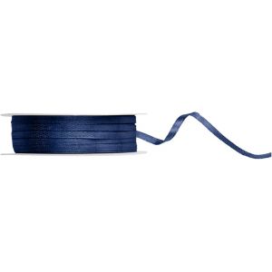 Ruban De Satin Bleu Foncé De 50 M X 3 Mm - Ruban Décoratif Pour Cadeau De Mariage - Bleu Foncé - Rouleau De 50 M - Neuf