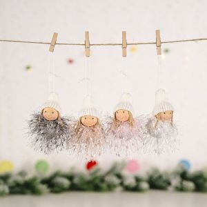 Lot De 4 Poupées En Peluche D'ange De Noël, Mini Poupée D'ange Suspendue, Cadeau D'ornement Pour Enfants, Pendentif D'ange En Peluche De Noël Pour Les Cadeaux De Fête De Vacances De Noël - Neuf