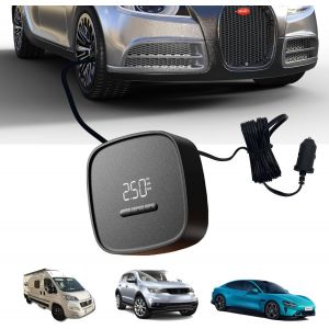 Ignifuge A1 Gonfleur Pneus Voiture, 12V Compresseur à Air Portatif pour Pneus avec Manomètre, Fonction Mémoire et 2,9m Câble, Mini Compresseur Voiture avec Schrader Valvole pour Voiture - Neuf